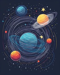 galaxies with swirling nebulae in vibrant colors
