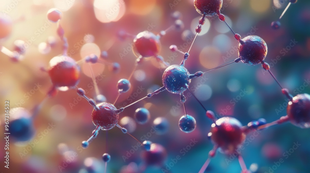 Fototapete a conceptual image of atoms and molecules forming a lattice structure, emphasizing their arrangement