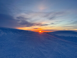 sunset in Iceland glaciers