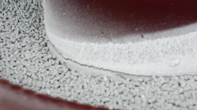 Processing of polymer materials. Moving granules in production. Technological progress.