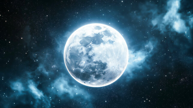 A planet or moon, beautiful view of the galaxy, Large planet with strange whitish surface in the galactic core. Shows a huge white planet, background with different stars