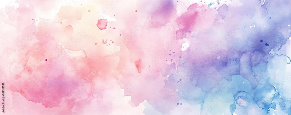Poster a beautiful watercolor background with soft pastel colors blending harmoniously for creative project