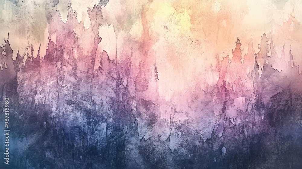 Poster a mesmerizing watercolor abstract artwork showcasing vibrant hues blending seamlessly, creating an e