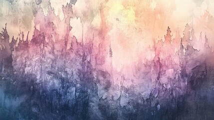 A mesmerizing watercolor abstract artwork showcasing vibrant hues blending seamlessly, creating an enchanting and dreamlike landscape.