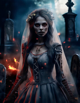 retrato de una novia cad&aacute;ver que provoca terror