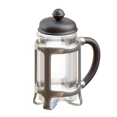 3D French Press Coffee Maker Illustration