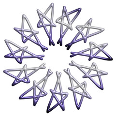 3D Memphis abstract shape of Y2K logo fashion metallic style