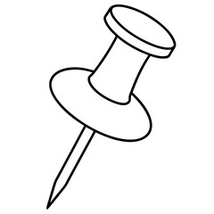 thumbtack outline coloring book page line art illustration digital drawing