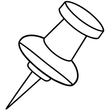 recommend clip art: thumbtack outline coloring book page line art illustration digital drawing