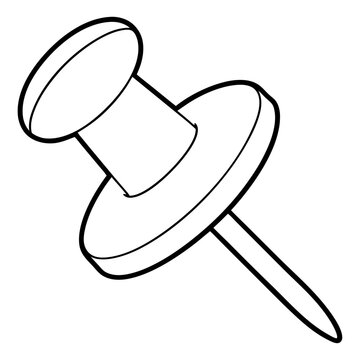 recommend clip art: thumbtack outline coloring book page line art illustration digital drawing