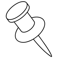 thumbtack outline coloring book page line art illustration digital drawing