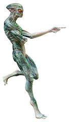 Obraz premium 3D Rendering Green Alien on White