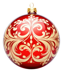 Fototapeta premium PNG Round christmas ornament pattern gold red.