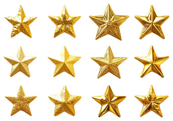 Obraz premium PNG Golden stars illustration decorative collection.