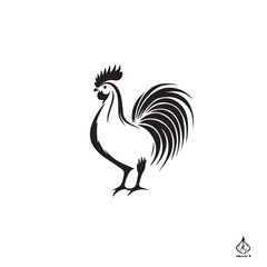 Obraz premium Rooster in cartoon, doodle style . Image for t-shirt, web, mobile apps and ui. Isolated 2d vector illustration in logo, icon, sketch style, Eps 10, black and white. AI Generative
