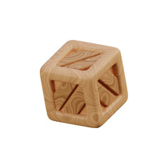 3D Wooden Cargo Box Icon for Logistics
