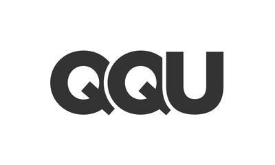 QQU logo design template with strong and modern bold text. Initial based vector logotype featuring simple and minimal typography. Trendy company identity.