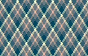 Argyle pattern of geometric rhombus. Harlequin check wallpaper design. Classic diamond shaped textile material for web background, print fabric clothing, sweater, wrapping paper, gift card, invitation