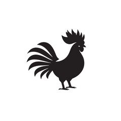 Fototapeta premium Rooster in cartoon, doodle style . Image for t-shirt, web, mobile apps and ui. Isolated 2d vector illustration in logo, icon, sketch style, Eps 10, black and white. AI Generative