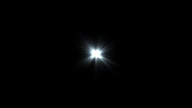 4K loop center rotating glow white rays lights optical lens flares shiny animation art background. Lighting lamp rays effect dynamic bright video footage. White glow star optical flare motion.