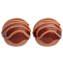 3D Chocolate Caramel Truffle Balls Delight
