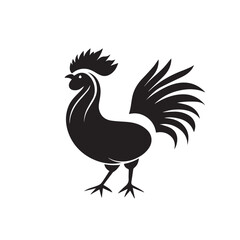Fototapeta premium Rooster in cartoon, doodle style . Image for t-shirt, web, mobile apps and ui. Isolated 2d vector illustration in logo, icon, sketch style, Eps 10, black and white. AI Generative