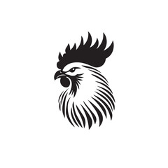 Rooster in cartoon, doodle style . Image for t-shirt, web, mobile apps and ui. Isolated 2d vector illustration in logo, icon, sketch style, Eps 10, black and white. AI Generative
