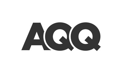 AQQ logo design template with strong and modern bold text. Initial based vector logotype featuring simple and minimal typography. Trendy company identity.