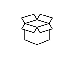 Delivery packaging vector icon. Cargo cardboard box icons. Carton package sign from line geometric shapes.