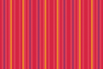 Store vertical seamless lines, bedding pattern texture stripe. Wealth textile background vector fabric in red and magenta colors.