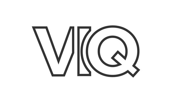 VIQ logo design template with strong and modern bold text. Initial based vector logotype featuring simple and minimal typography. Trendy company identity.