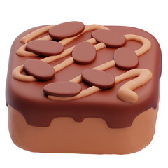 3D Chocolate Brownie Delight Visual Treat