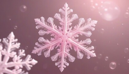 Crystal clear snowflakes sparkle on a vibrant red background, perfect for a festive Christmas celebration