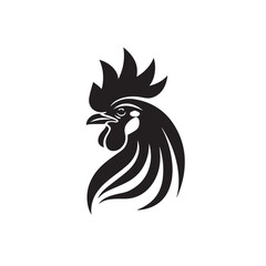 Fototapeta premium Rooster in cartoon, doodle style . Image for t-shirt, web, mobile apps and ui. Isolated 2d vector illustration in logo, icon, sketch style, Eps 10, black and white. AI Generative