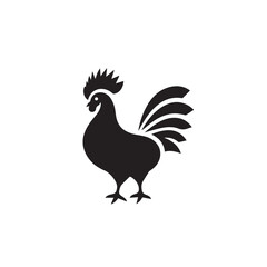 Fototapeta premium Rooster in cartoon, doodle style . Image for t-shirt, web, mobile apps and ui. Isolated 2d vector illustration in logo, icon, sketch style, Eps 10, black and white. AI Generative