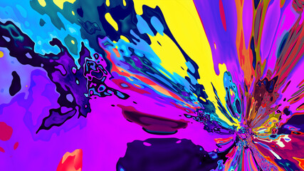 Abstract psychedelic colorful fluid and liquid fractal background 