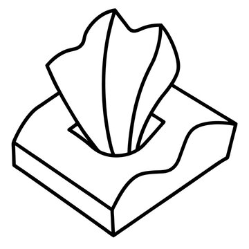 recommend clip art: tissue outline coloring book page line art illustration digital drawing