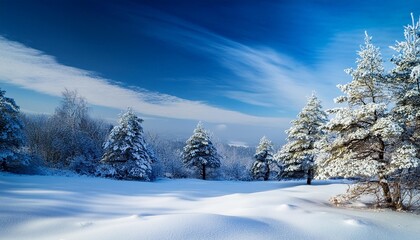 Fototapeta premium Snowy scene with distant trees