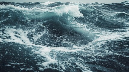 Fototapeta premium Close-Up of Choppy Sea Water with Small Waves