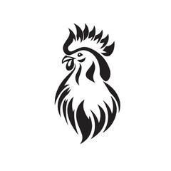Obraz premium Rooster in cartoon, doodle style . Image for t-shirt, web, mobile apps and ui. Isolated 2d vector illustration in logo, icon, sketch style, Eps 10, black and white. AI Generative