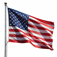 Fototapeta premium American flag waving in the wind cut out