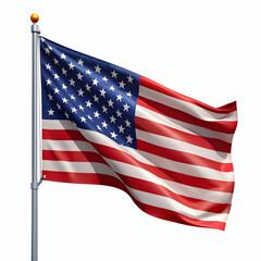 Fototapeta premium American flag waving in the wind cut out