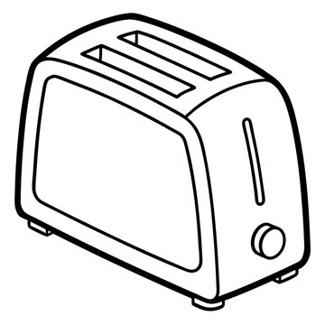 recommend clip art: toaster outline coloring book page line art illustration digital drawing