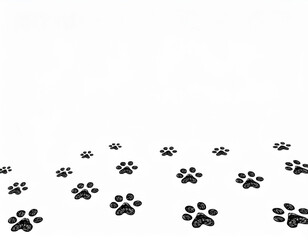 Fototapeta premium Cat Paws Illustration Against White Background