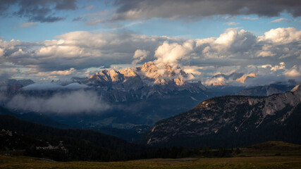 Dramatic Mountain Range with Clouds