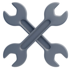 3D Crossed Wrenches Car Garage Symbol
