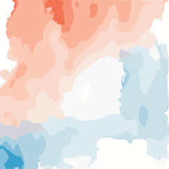 Obraz premium Orange-Sky Blue-Brown Water Color Splash