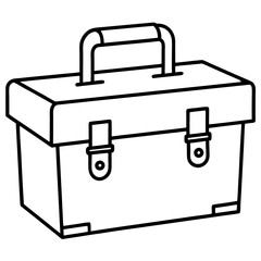 toolbox outline coloring book page line art illustration digital drawing