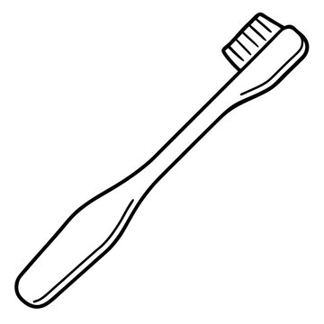 recommend clip art: toothbrush outline coloring book page line art illustration digital drawing