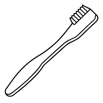 recommend clip art: toothbrush outline coloring book page line art illustration digital drawing